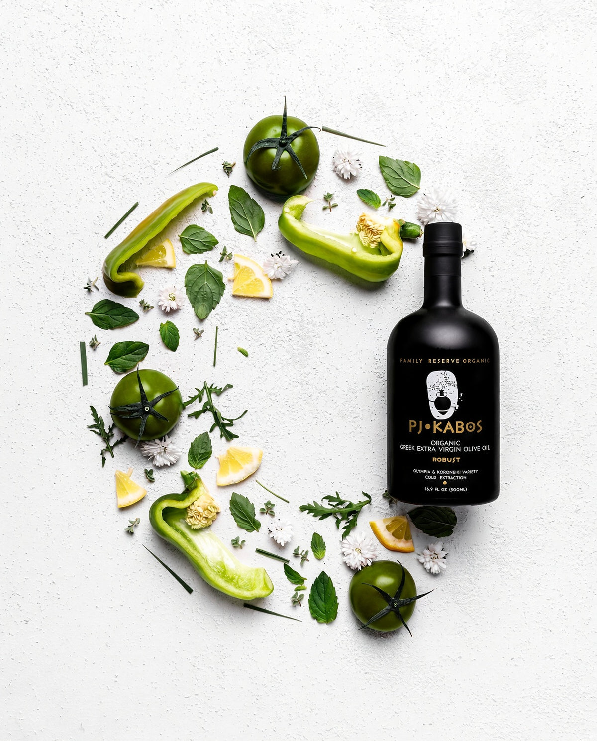 PJ Kabos Organic Greek Extra Virgin Olive Oil – Robust 500ml