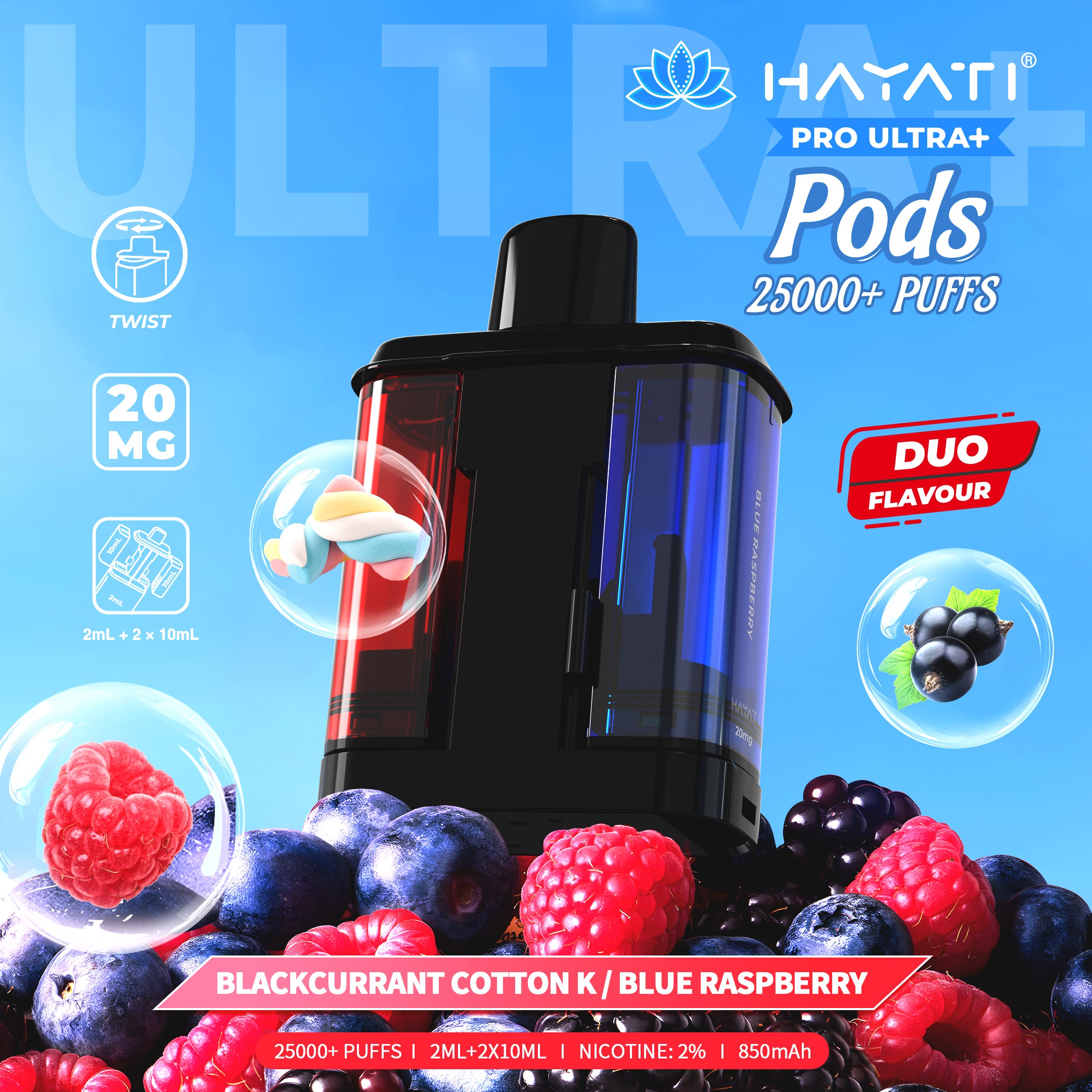 Blackcurrant Cotton K / Blue Raspberry