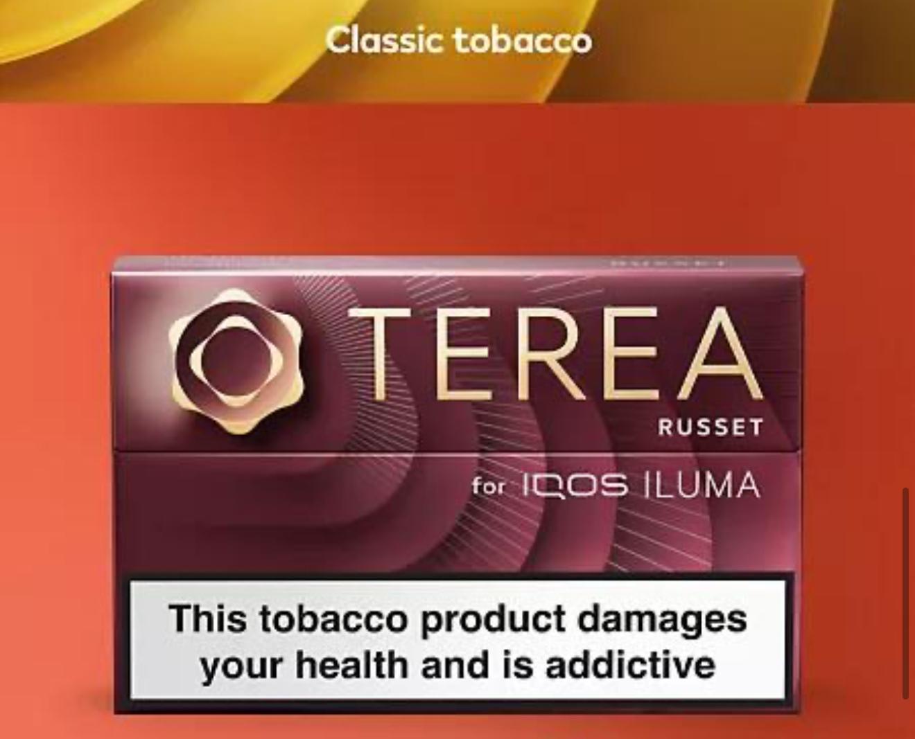 IQOS TEREA Russet Rich & Full Bodied Heated Tobacco Sticks UK