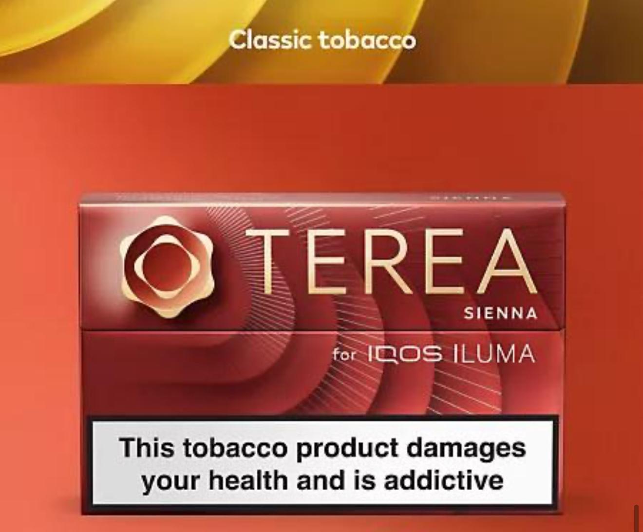 IQOS TEREA Sienna Smooth & Woody Heated Tobacco Sticks UK